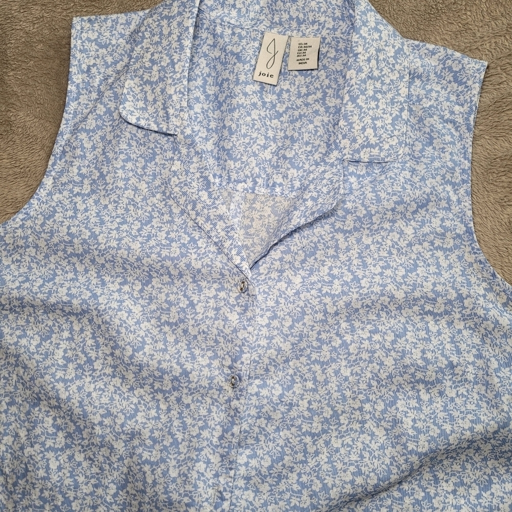 Joie button down sleeveless floral shirt dress size medium​ - Picture 6 of 13